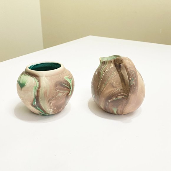 Vintage Pottery Garden of the Gods/Seven Falls Colorado Pottery Cream and Sugar - Picture 11 of 12